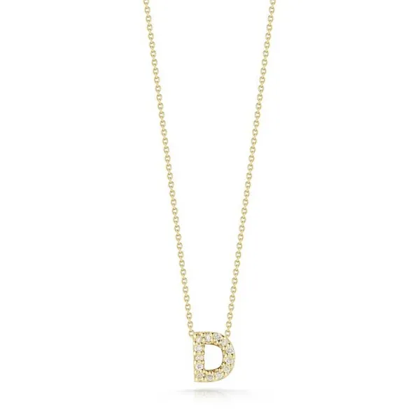 ROBERTO COIN18K YELLOW DIAMOND LOVE LETTER D NECKLACE Carats Mcallen, TX