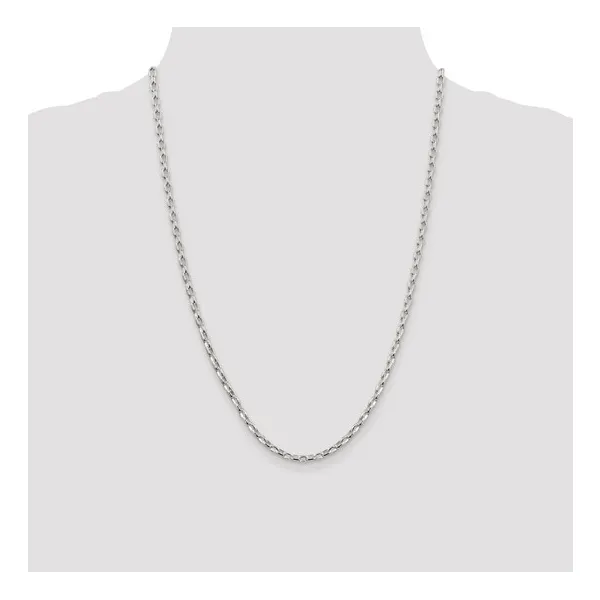 Sterling Silver 3.2mm Oval Fancy Rolo Chain Image 3 Carats Mcallen, TX