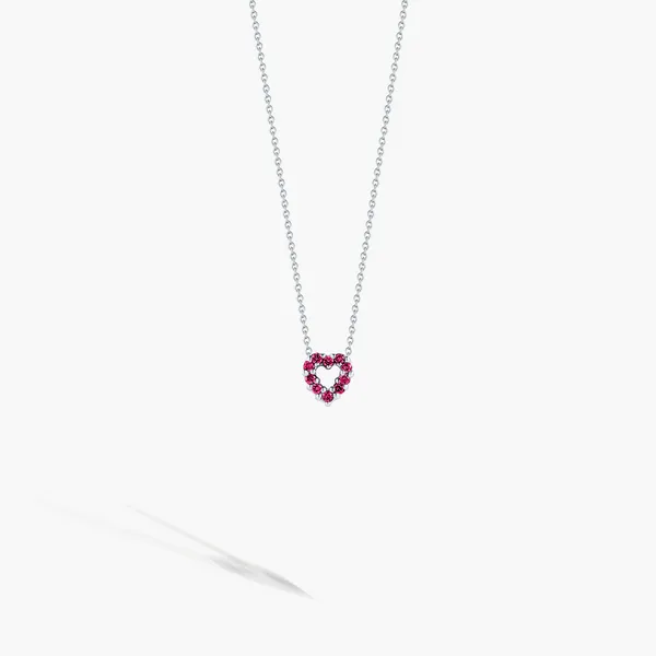 ROBERTO COIN 18K W DIAMOND PINK SAPP HEART NECKLACE Carats Mcallen, TX