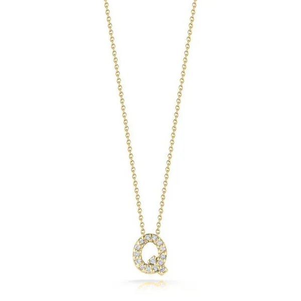 ROBERTO COIN 18K YG TINY TREASURES LOVE LETTER “Q” NECKLACE Carats Mcallen, TX