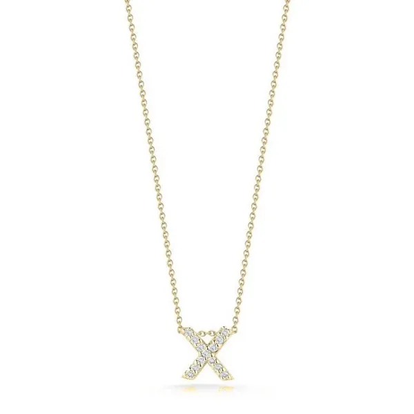 ROBERO COIN 18K YELLOW GOLD TINY TREASURES DIAMOND LOVE LETTER “X” NECKLACE Carats Mcallen, TX