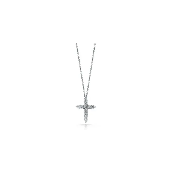 18K WHITE GOLD TINY TREASURE DIAMOND CROSS NECKLACE Carats Mcallen, TX