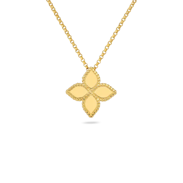 ROBERTO COIN 18K YG PRINCESS FLOWER MEDIUM NECKLACE Carats Mcallen, TX