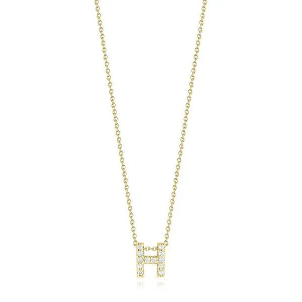 18K YELLOW GOLD TINY TREASURES DIAMOND LOVE LETTER “H” NECKLACE Carats Mcallen, TX