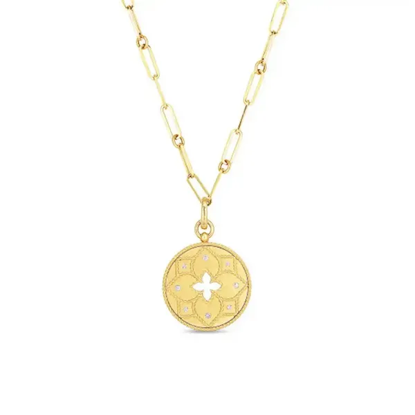 ROBERTO COIN YELLOW GOLD DIA NECKLACE VENETIAN PRINCESS Carats Mcallen, TX