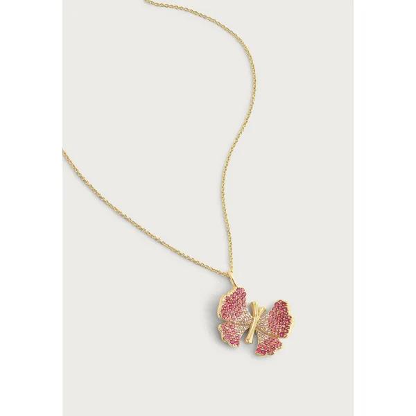 Anabel Aram Butterfly Pink Pavé Necklace Carats Mcallen, TX