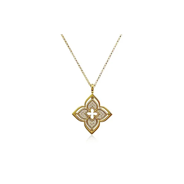 Roberto Coin 18K Yellow Gold Venetian Princess Diamond Pendant Necklace Carats Mcallen, TX