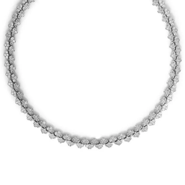 ROBERTO COIN18 K WHITE GOLD COBRA DIAMOND COLLAR D=15.50CTS Carats Mcallen, TX