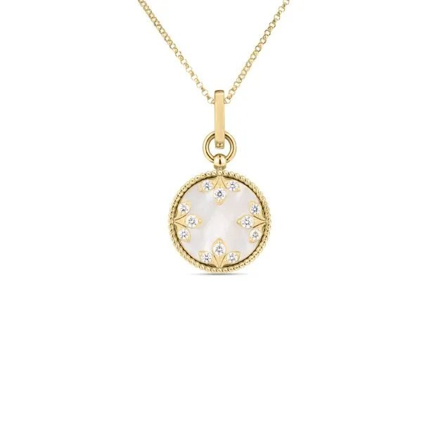 Roberto Coin Venetian Medallions Med Diamond And Mother Of Pearl Necklace Carats Mcallen, TX