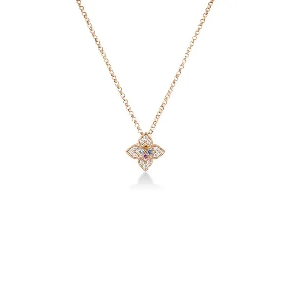 ROBERTO COIN 18 K ROSE GOLD DIAMOND VENETIAN PRINCESS CARNIVAL NECKLACE MEDIUM Carats Mcallen, TX