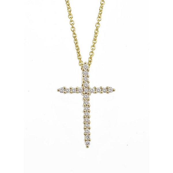 ROBERTO COIN 18K Y DIA SILVER CROSS Carats Mcallen, TX