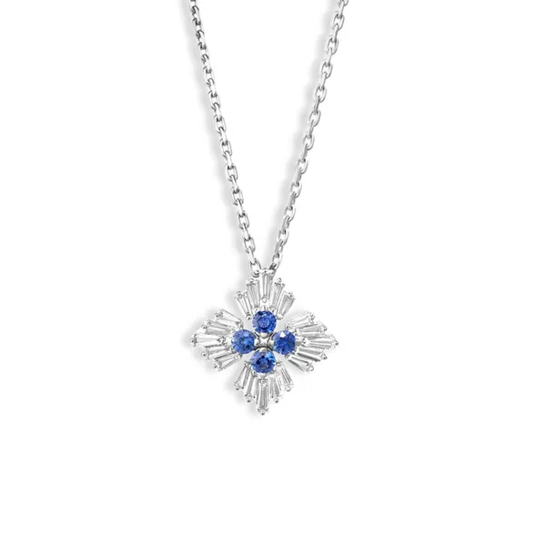 ROBERTO COIN 18K WHITE GOLD DIAMOND AND SAPPHIRE PRINCESS NECKLACE Carats Mcallen, TX