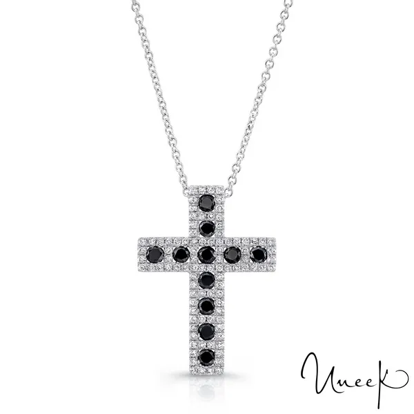 UNEEK 14K WHITE GOLD CROSS WITH BLACK DIAMONDS Carats Mcallen, TX