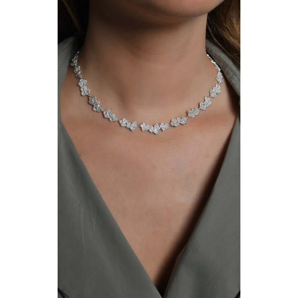 ANABEL ARAM Orchid White Pavé Necklace, Silver Image 2 Carats Mcallen, TX
