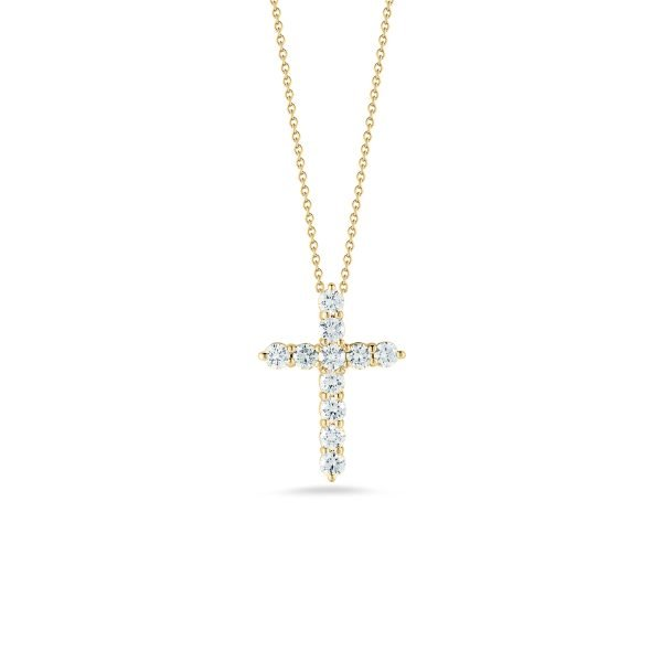 ROBERTO COIN 18K Y G TINY TREASURE DIAMOND CROSS NECKLACE Carats Mcallen, TX