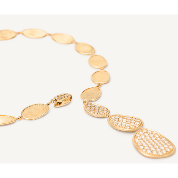 Lunaria 18K Yellow Gold Diamond Pavé Lariat Necklace Image 3 Carats Mcallen, TX