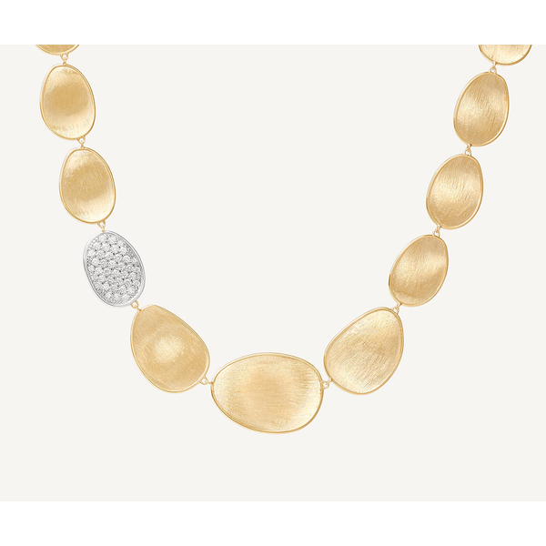 Lunaria 18K Yellow Gold Graduated Petal Collar Necklace with Diamonds Image 3 Carats Mcallen, TX