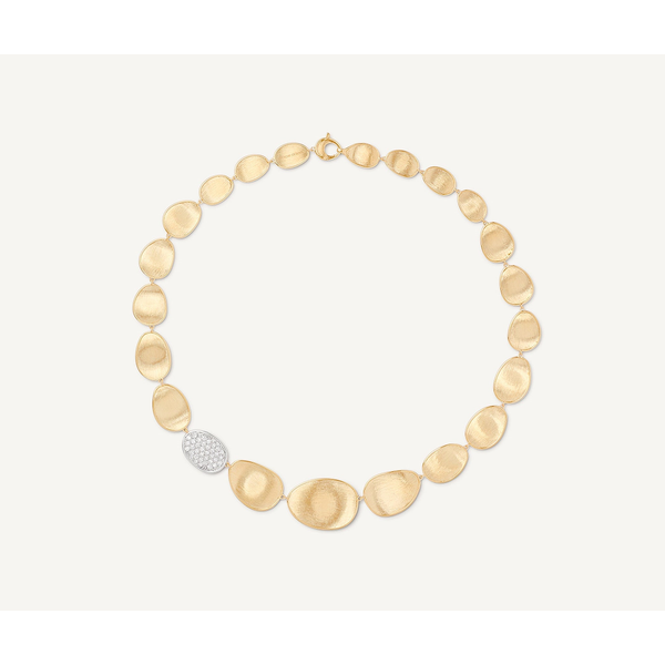 Lunaria 18K Yellow Gold Graduated Petal Collar Necklace with Diamonds Carats Mcallen, TX