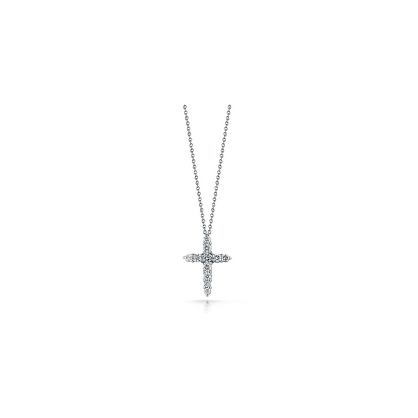 18K WHITE GOLD TINY TREASURE DIAMOND CROSS NECKLACE Carats Mcallen, TX