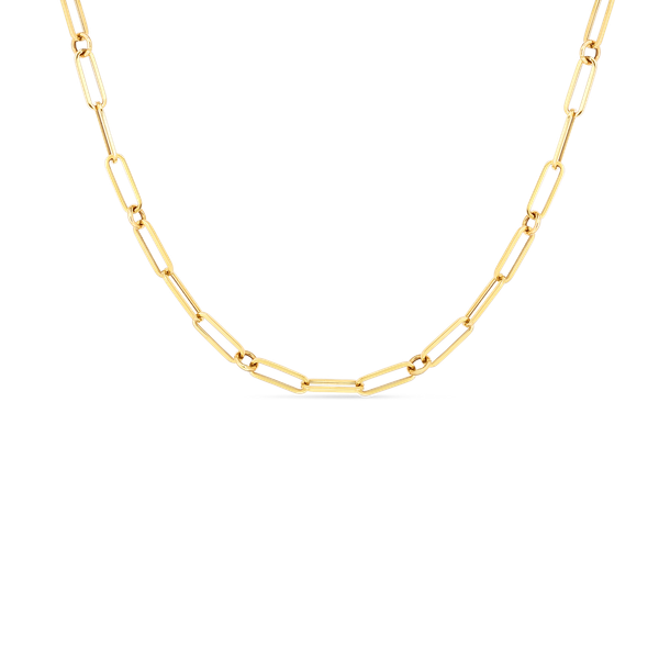 DESIGNER GOLD PAPERCLIP AND ROUND LINK CHAIN NECKLACE Carats Mcallen, TX