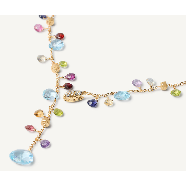 Paradie 18K Yellow Gold Gemstone Lariat Necklace with Diamond Clasp Image 3 Carats Mcallen, TX