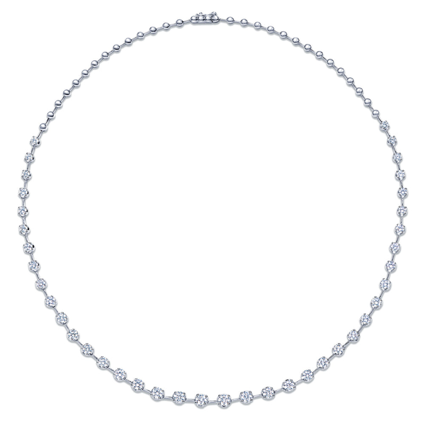 STARY NIGHT PARTWAY NECKLACE WITH DIAMONDS IN 18K WHITE GOLD Image 2 Carats Mcallen, TX