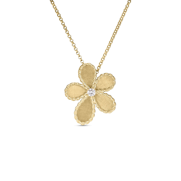 JASMINE DIAMOND AND SATIN FINISH FLOWER NECKLACE Carats Mcallen, TX