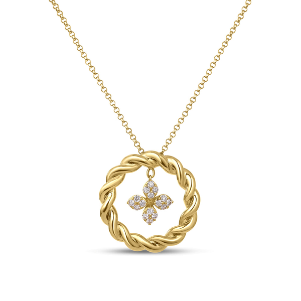 18K YELLOW GOLD LOVE IN VERONA DIAMOND TWIST NECKLACE Carats Mcallen, TX