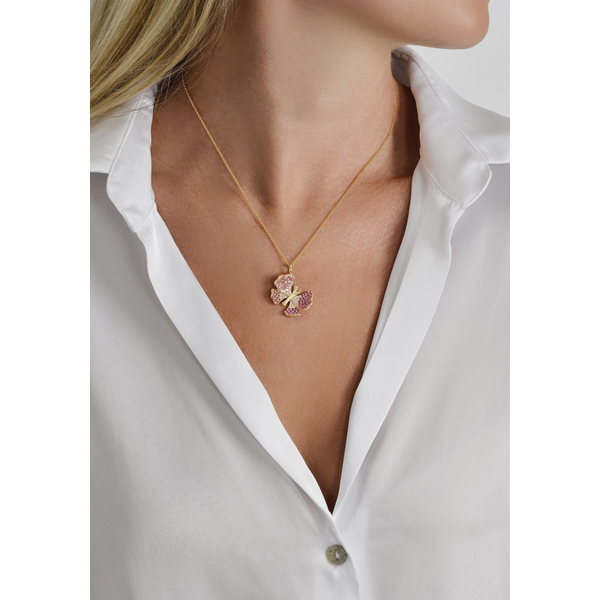 Anabel Aram Butterfly Pink Pavé Necklace Image 2 Carats Mcallen, TX