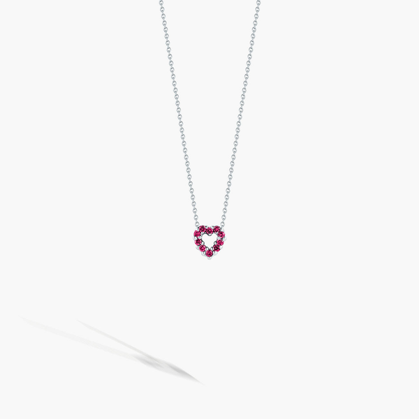 ROBERTO COIN 18K W DIAMOND PINK SAPP HEART NECKLACE Carats Mcallen, TX