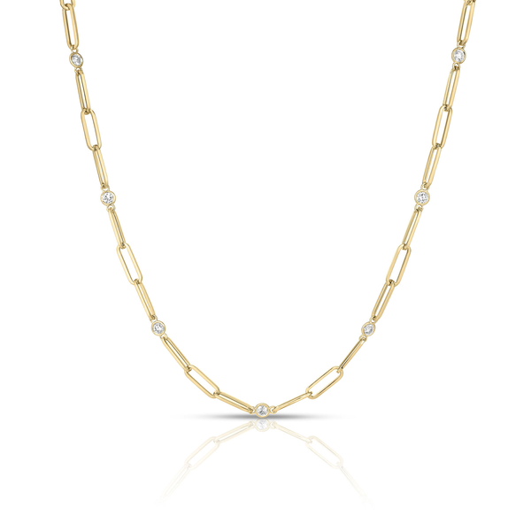 ROBERTO COIN 18K YELLOW DIAMOND ORO CLASSIC WITH DIAMONDS NECKLACE Carats Mcallen, TX