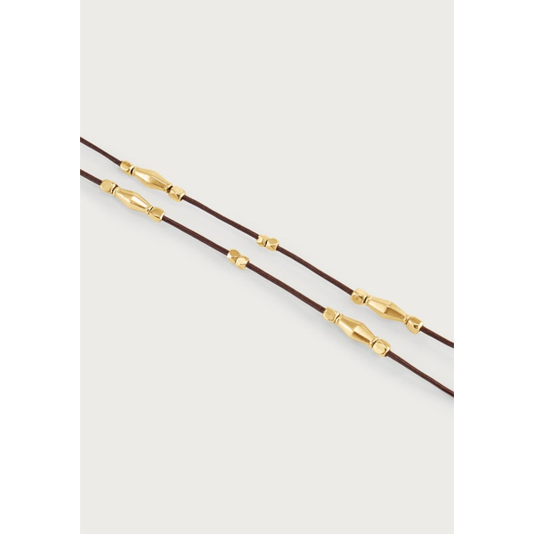 Milos Multi Beaded Necklace - Gold & Leather Image 2 Carats Mcallen, TX