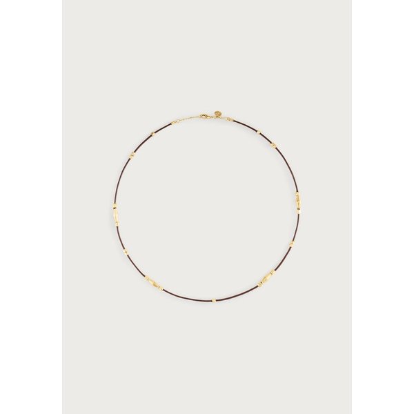 Milos Multi Beaded Necklace - Gold & Leather Carats Mcallen, TX