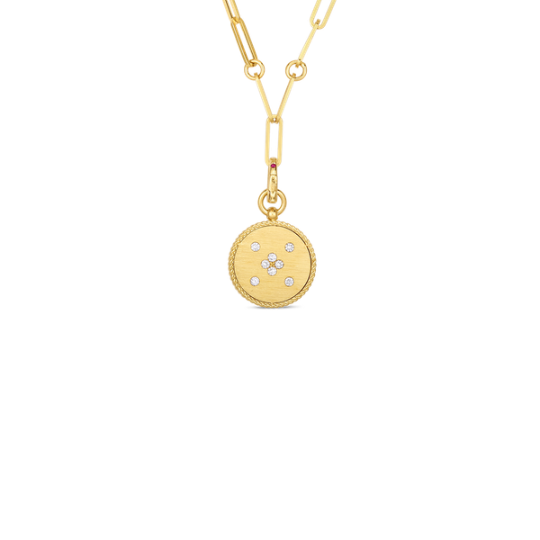 VENETIAN PRINCESS DIAMOND AND SATIN FINISH SMALL MEDALLION NECKLACE Carats Mcallen, TX