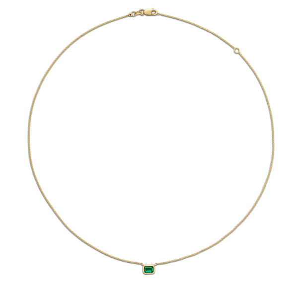 18K YELLOW GOLD TINY TREASURES EMERALD CUT EMERALD NECKLACE Image 2 Carats Mcallen, TX