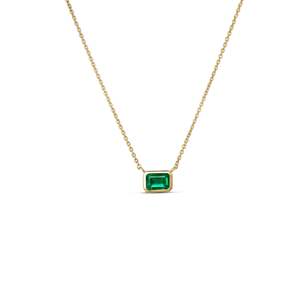 18K YELLOW GOLD TINY TREASURES EMERALD CUT EMERALD NECKLACE Carats Mcallen, TX