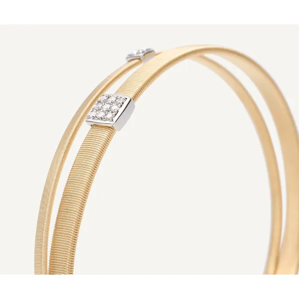 MARCO BICEGO MASAI 18K Yellow Gold 2-Strand Coil Bracelet With Diamonds Image 3 Carats Mcallen, TX
