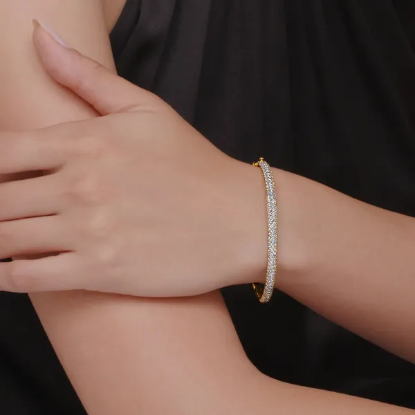 THE Moonlight COLLECTION Three-Row Bangle with Pavé Diamonds Image 2 Carats Mcallen, TX