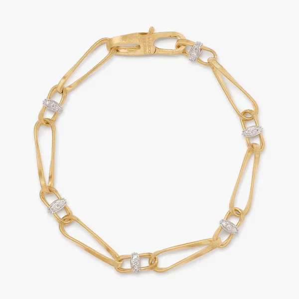 MARCO BICEGO MARRAKECH ONDE 18K Yellow Gold Twisted Coil Link Bracelet With Diamonds Carats Mcallen, TX
