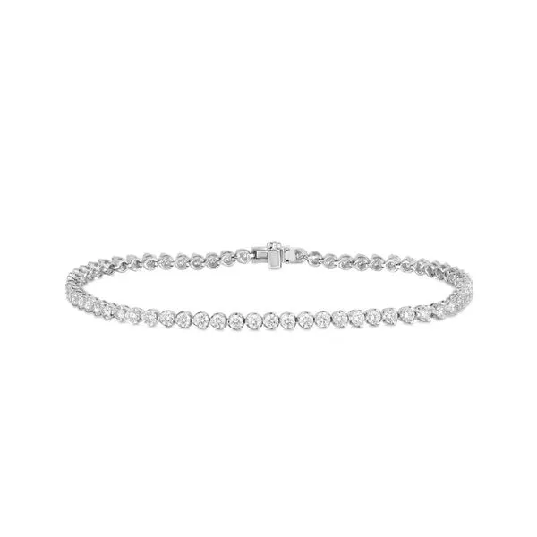 18K WHITE GOLD CLASSIC DIAMOND TENNIS BRACELET Carats Mcallen, TX