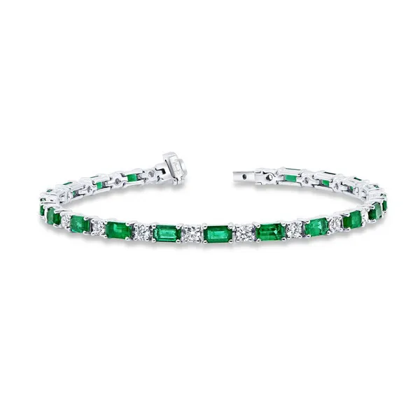 Uneek Fine Jewelry Uneek Precious Collection Emerald Cut Emerald Link Bracelet Carats Mcallen, TX