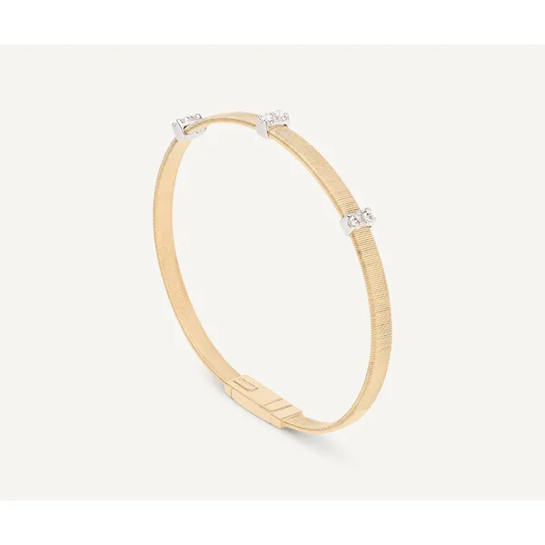 MARCO BICEGO 18KT GOLD BRACELET WITH 3 DIAMOND PAVE Carats Mcallen, TX