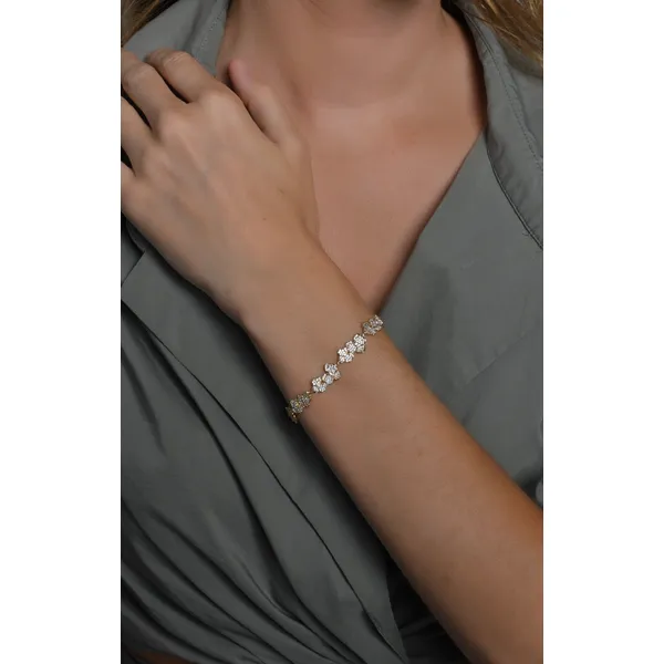 ANABEL ARAM Orchid White Pavé Tennis Bracelet, Gold Image 2 Carats Mcallen, TX
