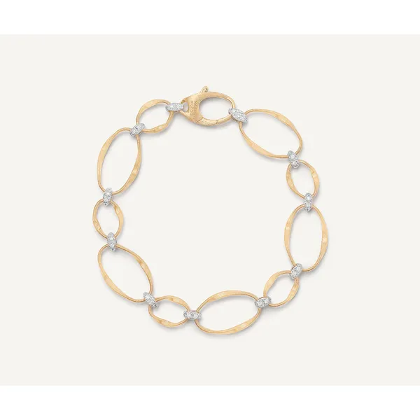 MARCO BICEGO 18K Yellow Gold and Diamond Flat Link Bracelet Carats Mcallen, TX