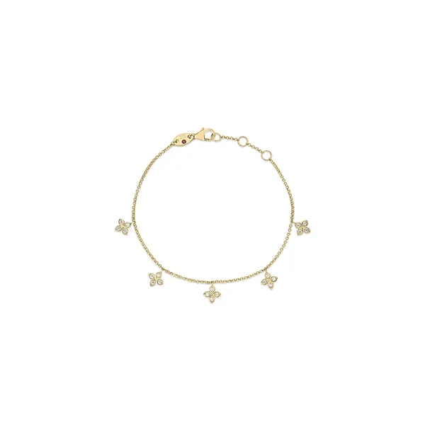ROBERTO COIN 18 K YELLOW GOLD LOVE  BY THE INCH 5 STATION BRACELET Carats Mcallen, TX