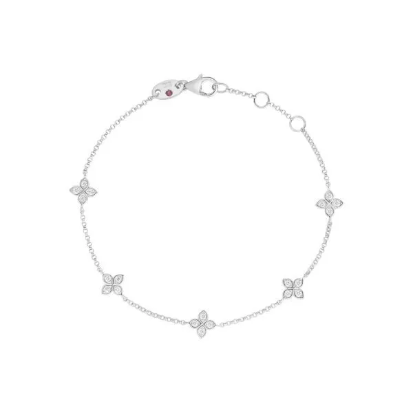 ROBERTO COIN 18K WHITE GOLD 5 STATIONS BRACELET Carats Mcallen, TX