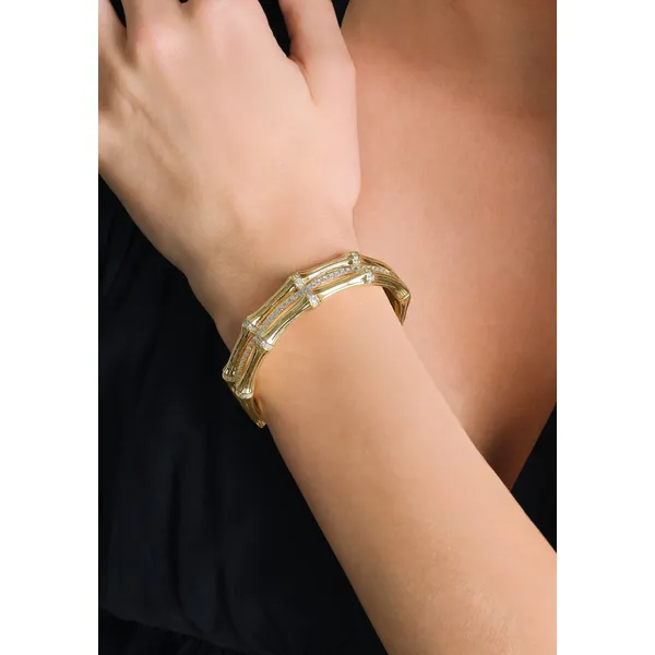 Bamboo Stacked Hinged Bangle Image 2 Carats Mcallen, TX