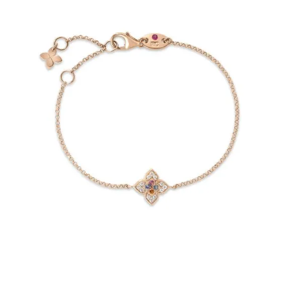 ROBERTO COIN 18K ROSE GOLD VENETIAN PRINCESS CARNIVAL PAVE DIAMOND & MIXED STONES BRACELET Carats Mcallen, TX