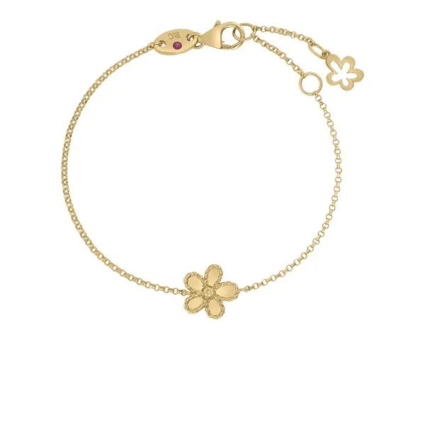 Roberto Coin Jasmine Diamond & Polished Finish Small Flower Bracelet Carats Mcallen, TX