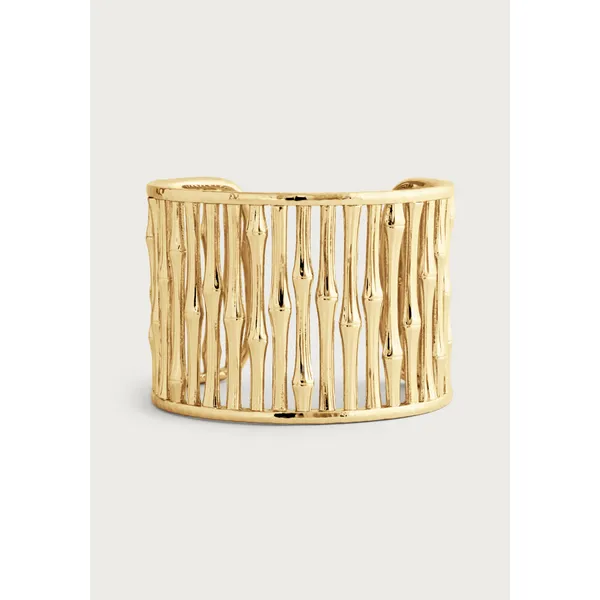 18K Gold Plated Bamboo Wide Cuff Bracelet Carats Mcallen, TX